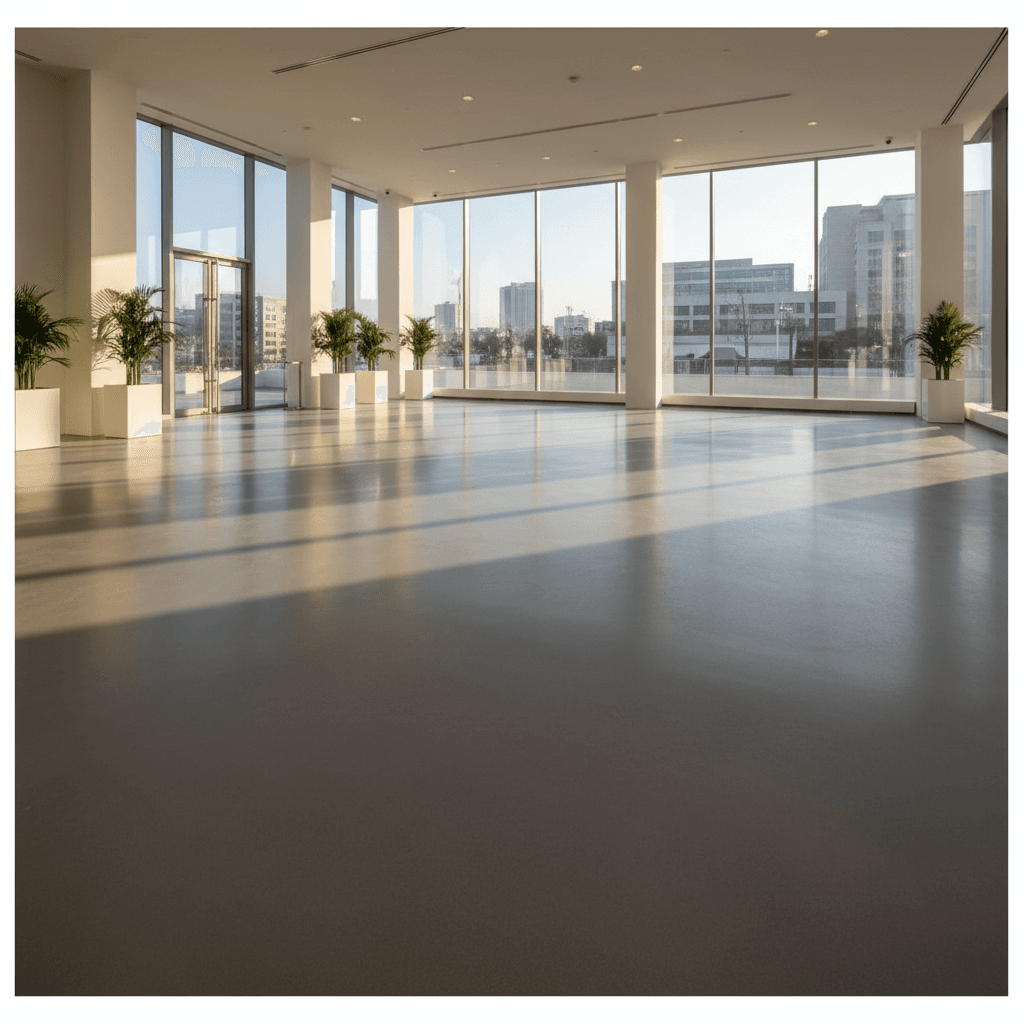Commercial flooring installation in retail space