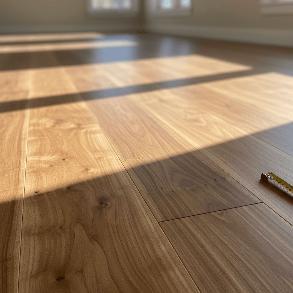 Hardwood flooring installation with precision finishing