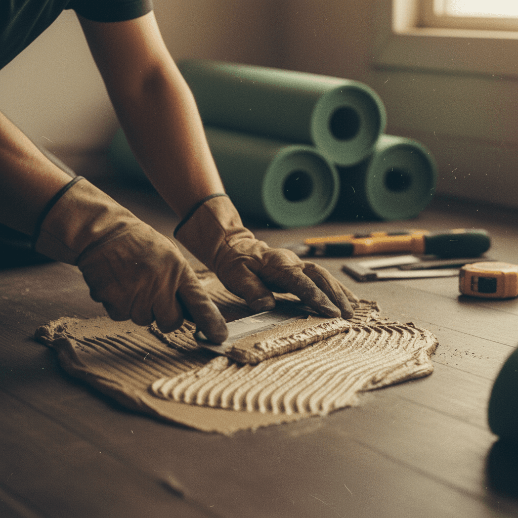 Flooring preparation and underlayment installation process